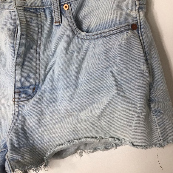 MADEWELL denim jeans shorts women 28 cutoff light wash relaxed - Picture 3 of 9